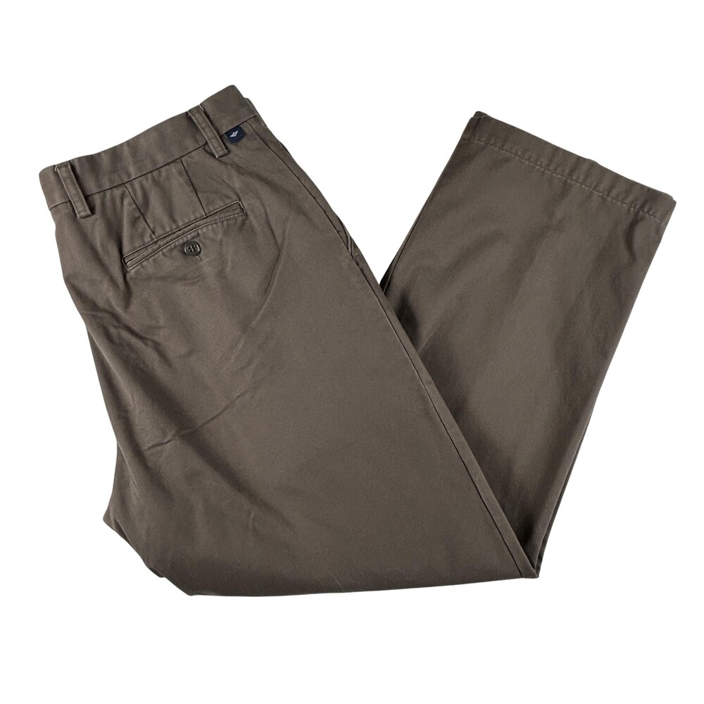 Dockers Pants Mens 38x29 Brown Flat Front Relaxed Fit Chino Straight Leg Casual